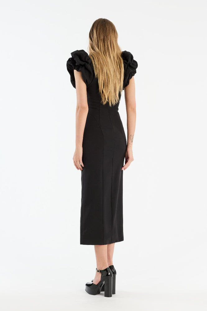 Midi Puff Sleeve Dress