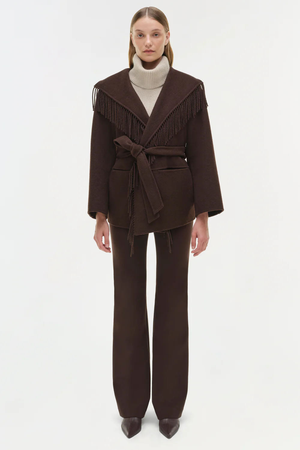 Rowen Fringe Jacket, Chocolate