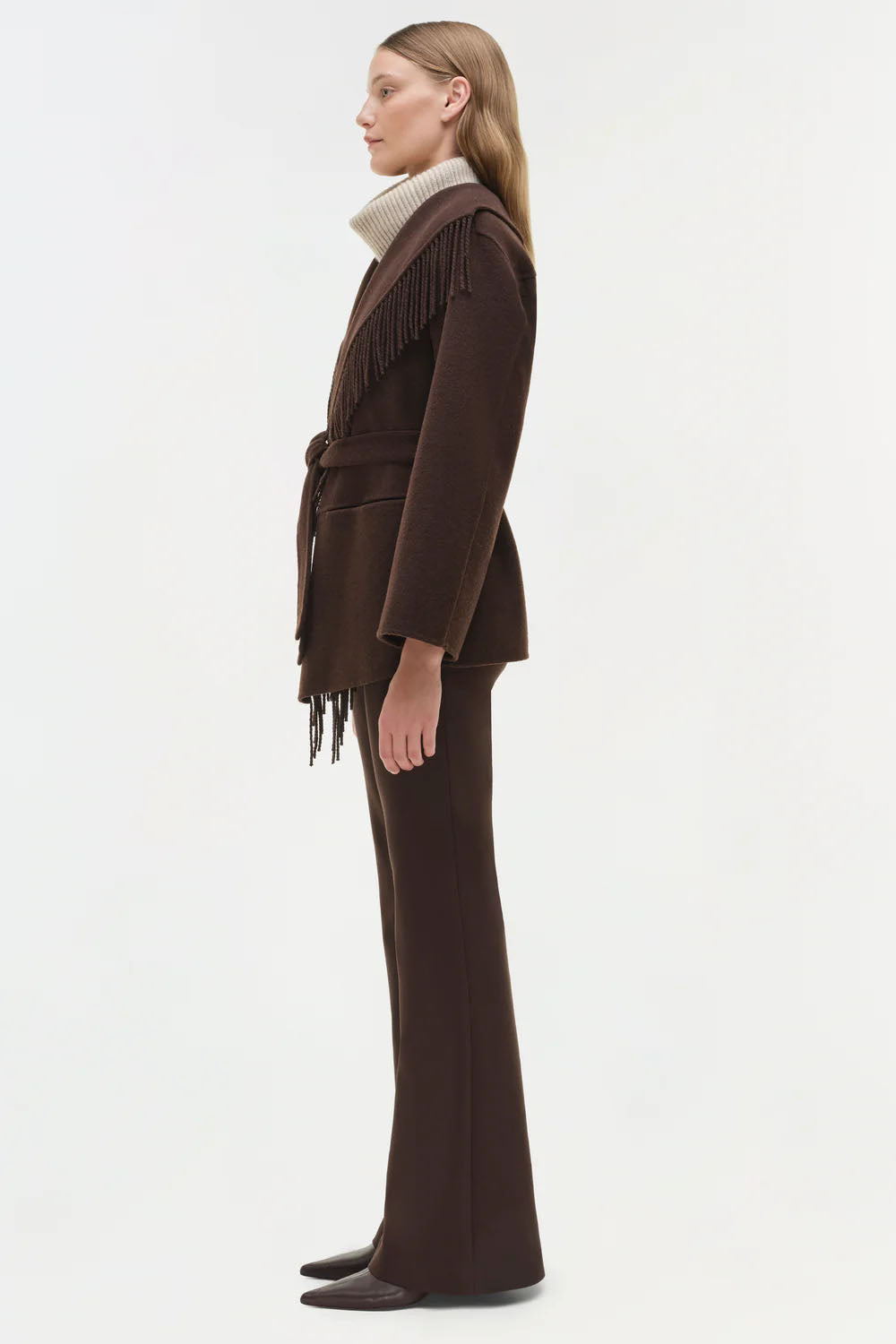 Rowen Fringe Jacket, Chocolate