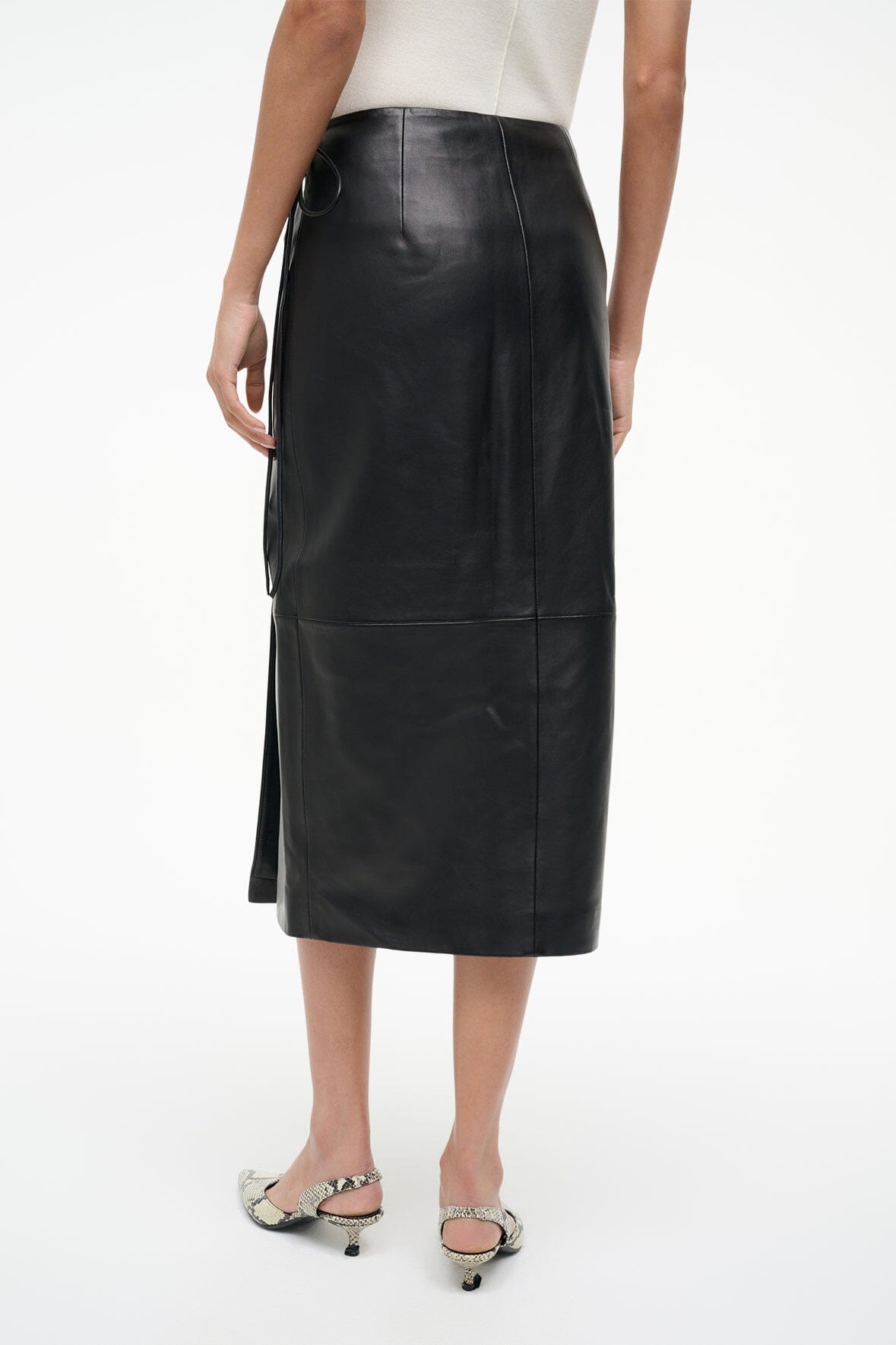 Roman Leather Wrap Skirt