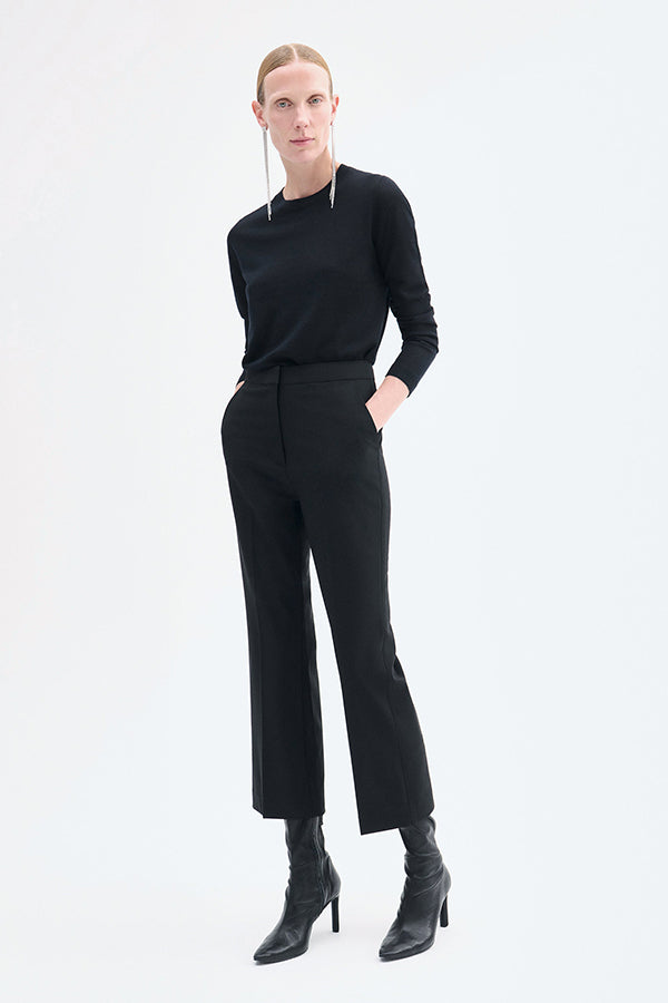 Cropped Cigarette Trouser in Virgin Wool