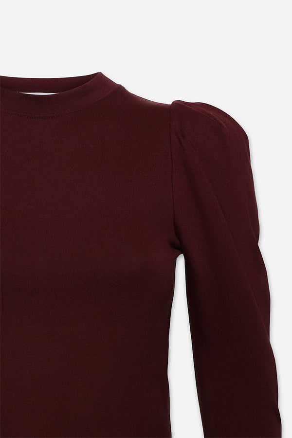 Draped Femme Tee, Burgundy