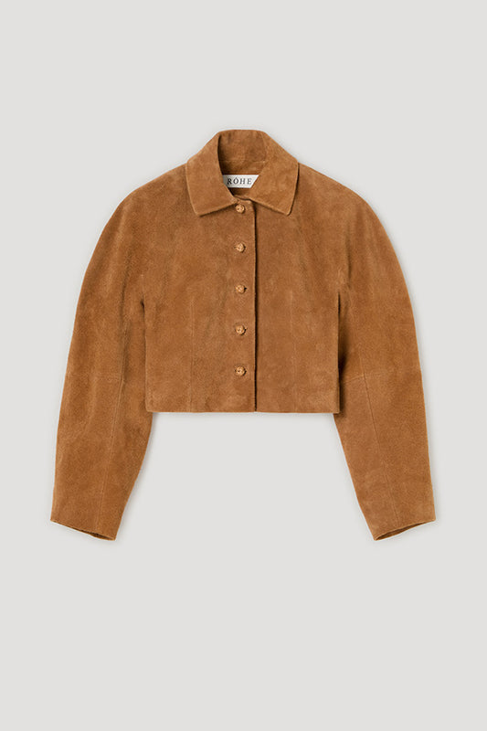 Rounded Textured Suede Jacket