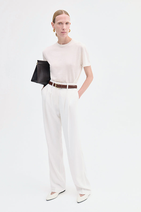 T-Shirt in Fine Cashmere, Ivory