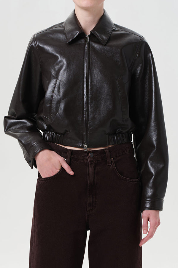 Essie Recycled Leather Cropped Jacket