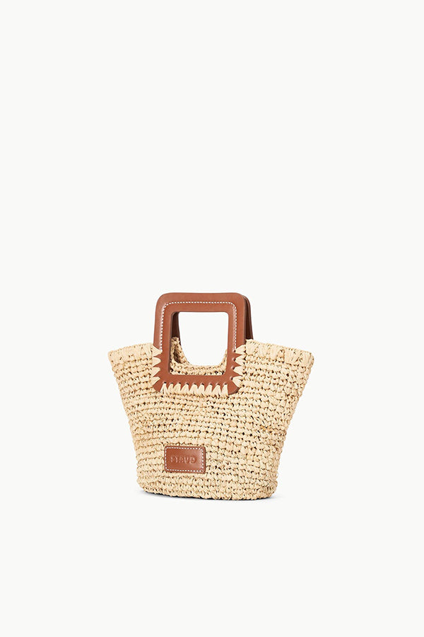 Shirley Mini Bucket Bag, Natural Raffia