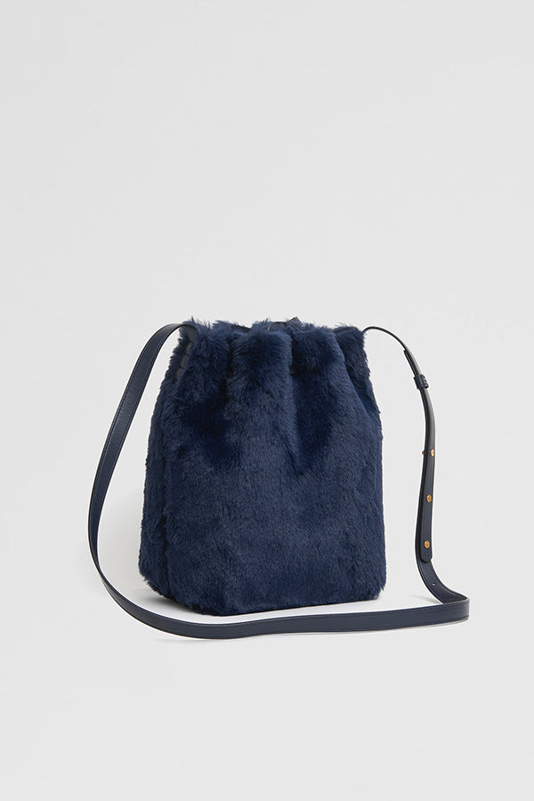 Vegan Fur Mini Bucket Bag