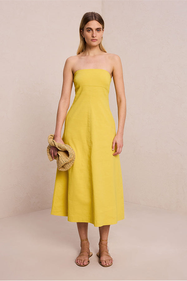 Ellis Strapless Linen Dress