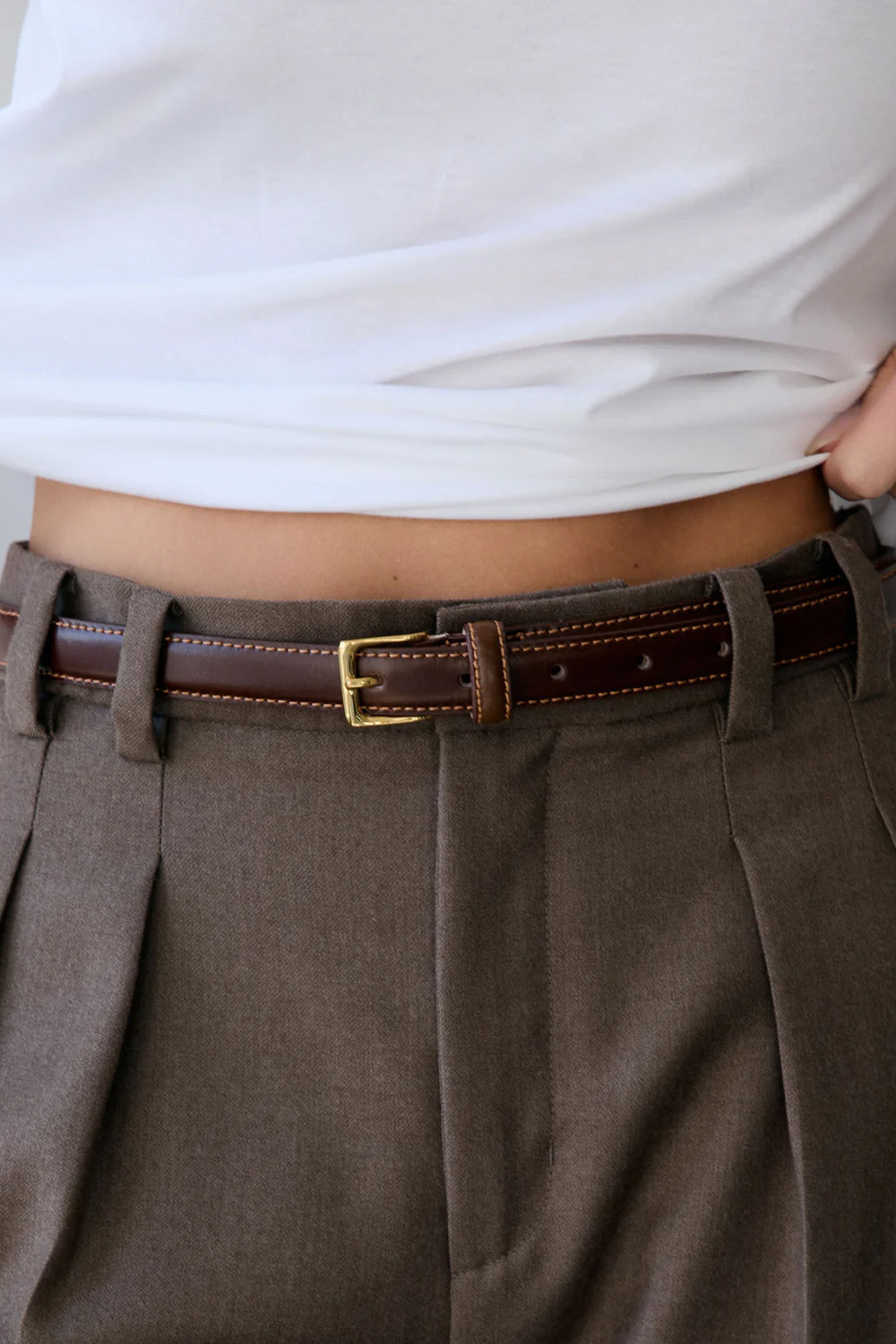 No. 6 Belt, Tobacco/Gold