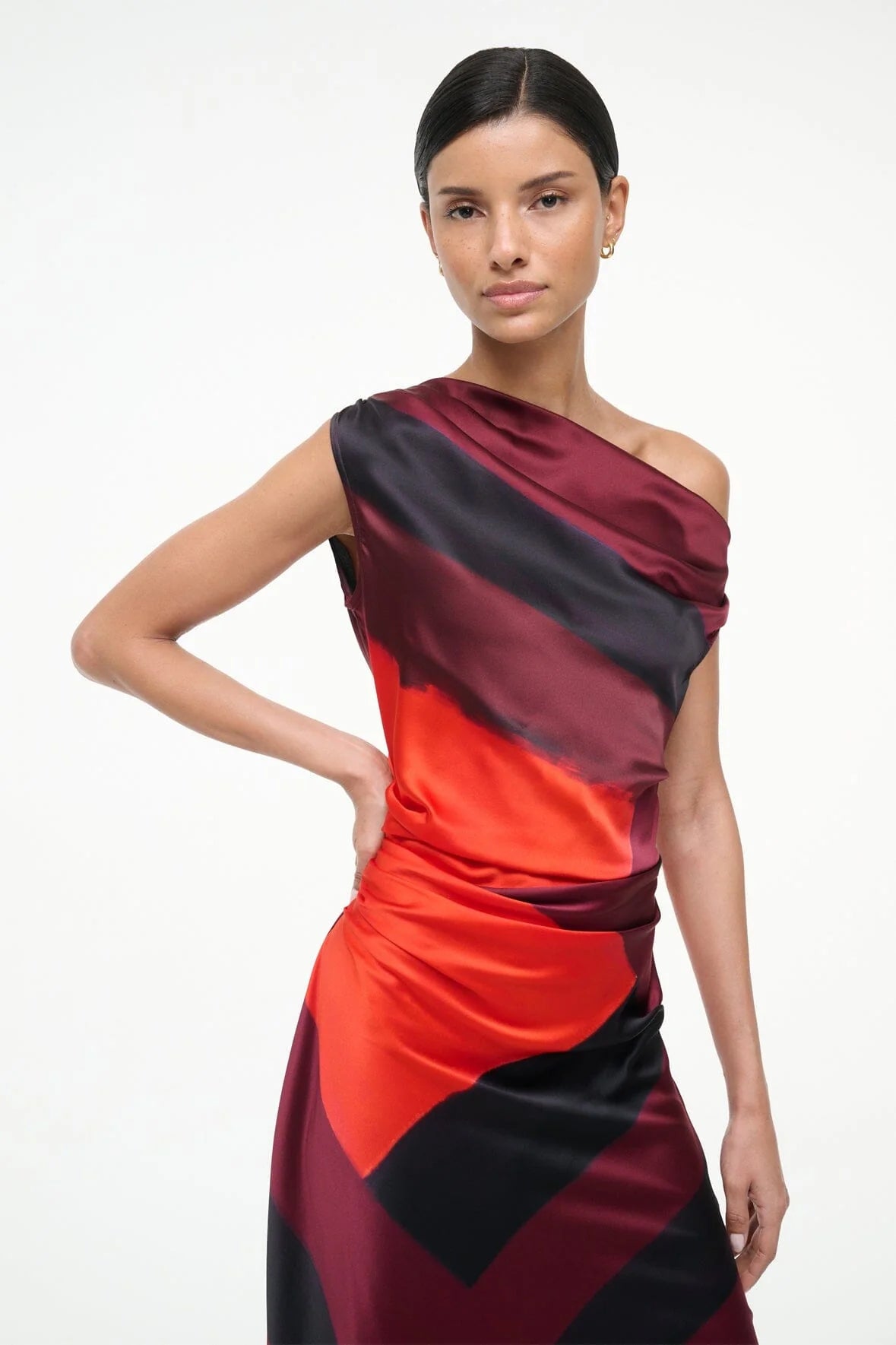Phare Silk Dress, Ruby Prism