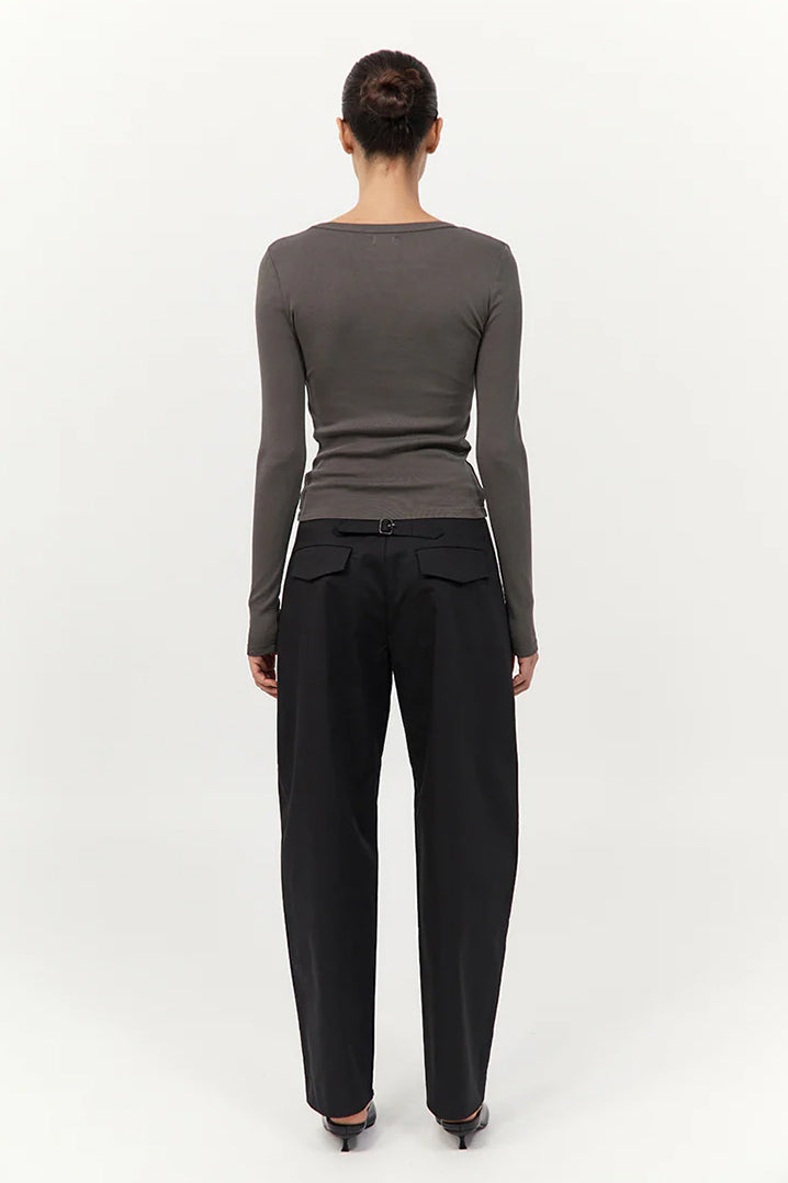 Organic Cotton Long Sleeve Top, Khaki