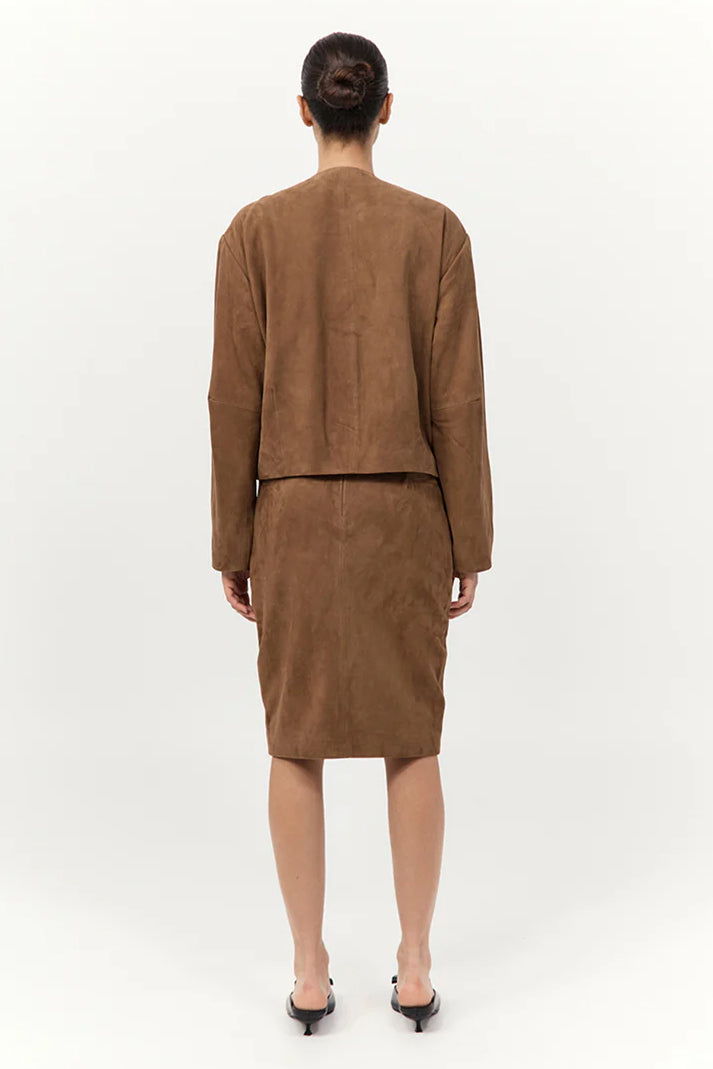 Suede Pencil Skirt