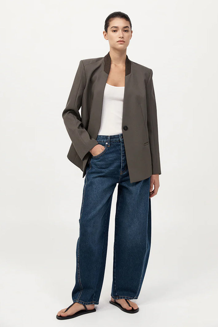Rib Collar Blazer