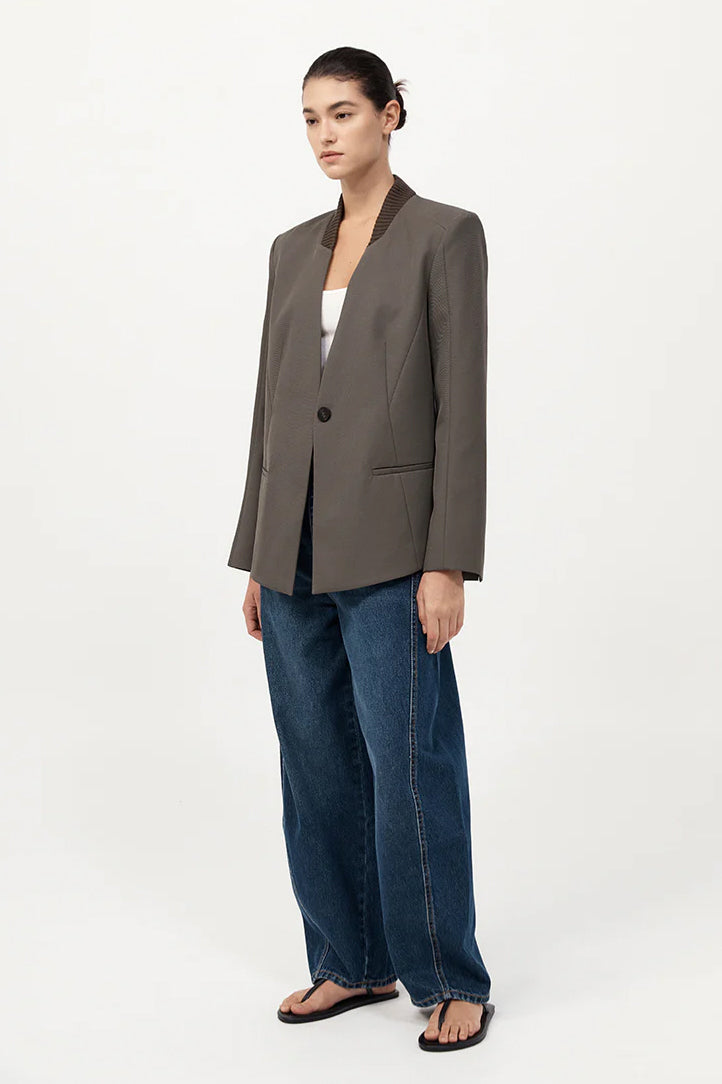 Rib Collar Blazer