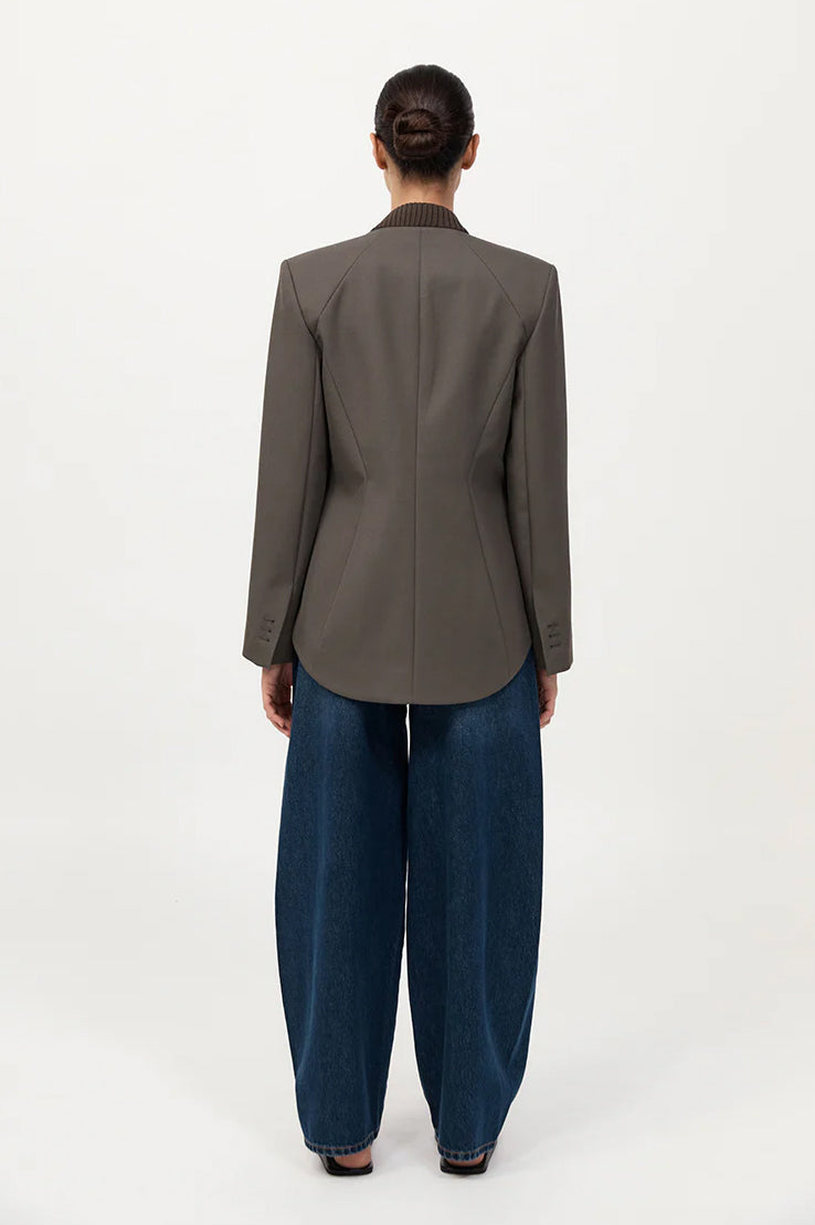 Rib Collar Blazer