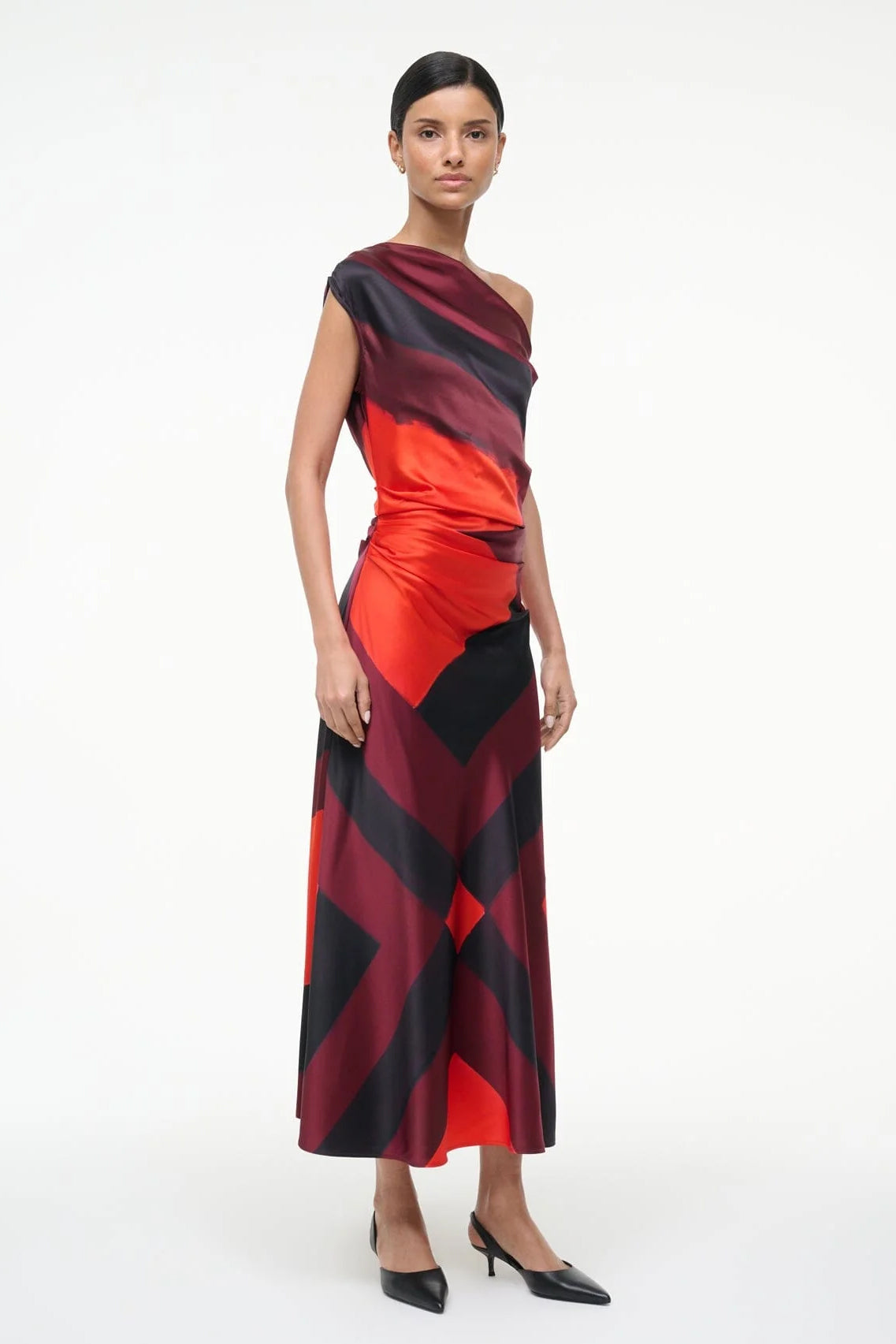 Phare Silk Dress, Ruby Prism