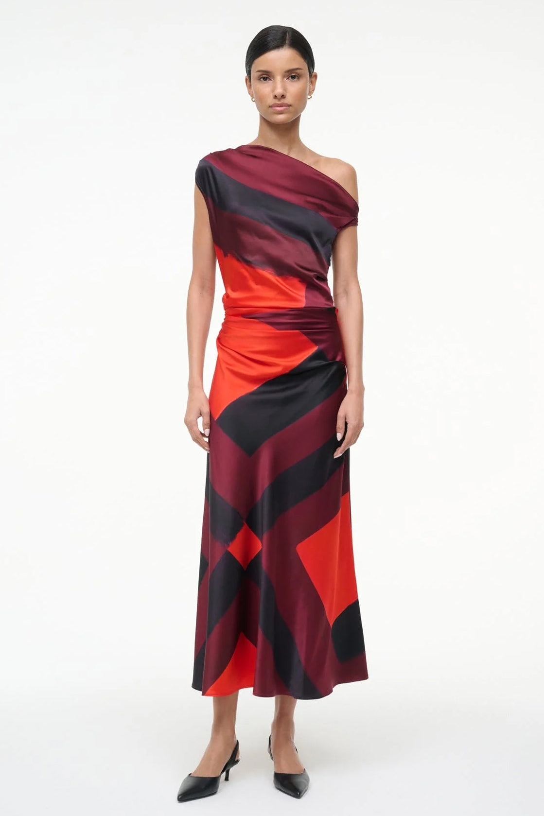 Phare Silk Dress, Ruby Prism