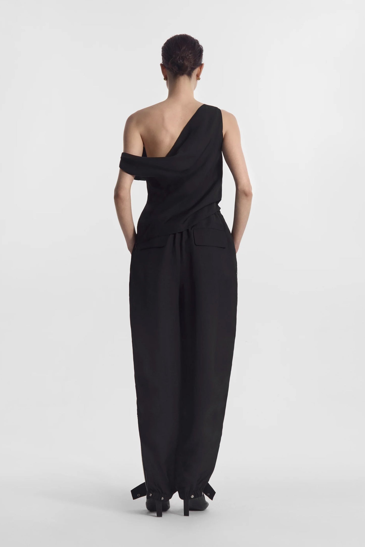 Draped Back Top in Viscose Silk