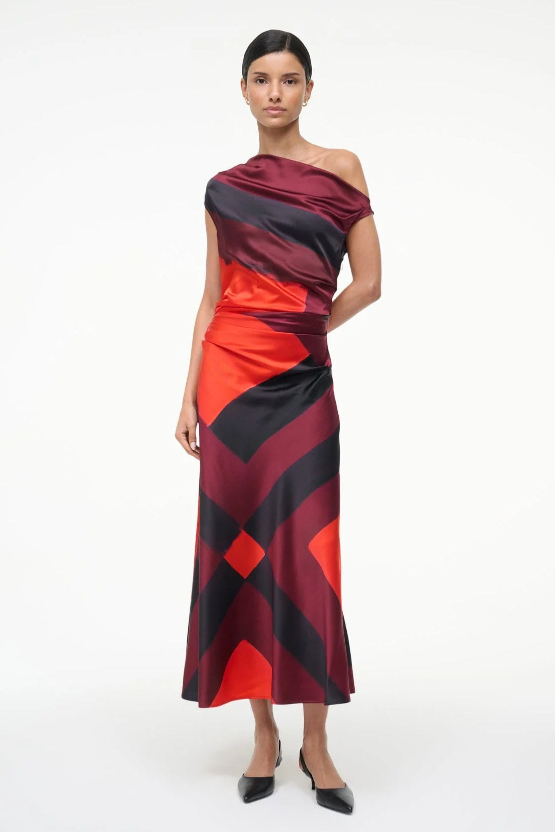 Phare Silk Dress, Ruby Prism