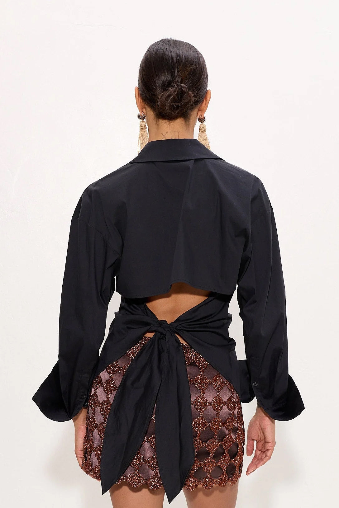 Loch Poplin Button Up, Black