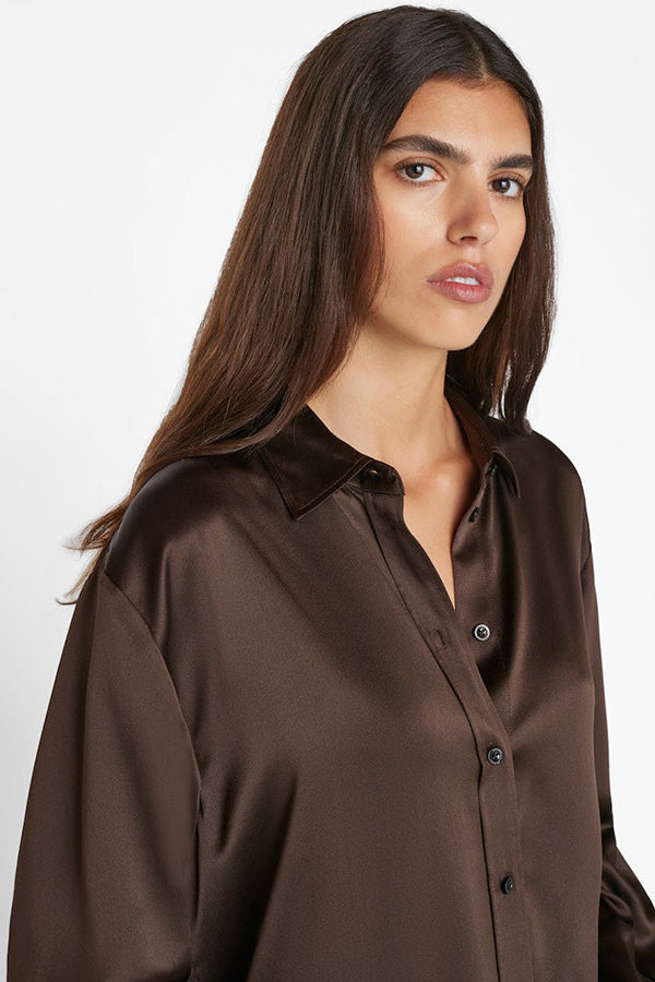 The Oversized Shirt in Espresso