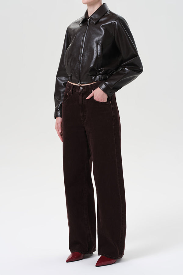 Essie Recycled Leather Cropped Jacket