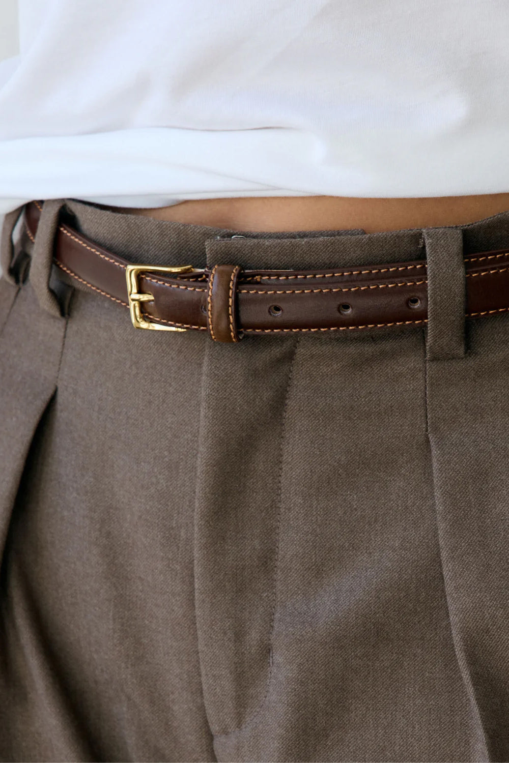 No. 6 Belt, Tobacco/Gold