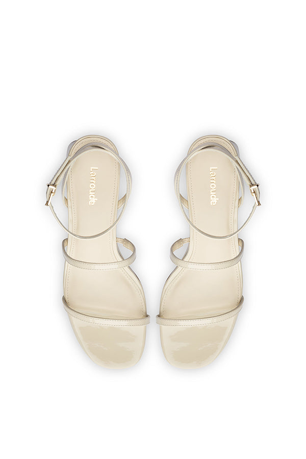 Gio Sandal, Ivory Patent Leather