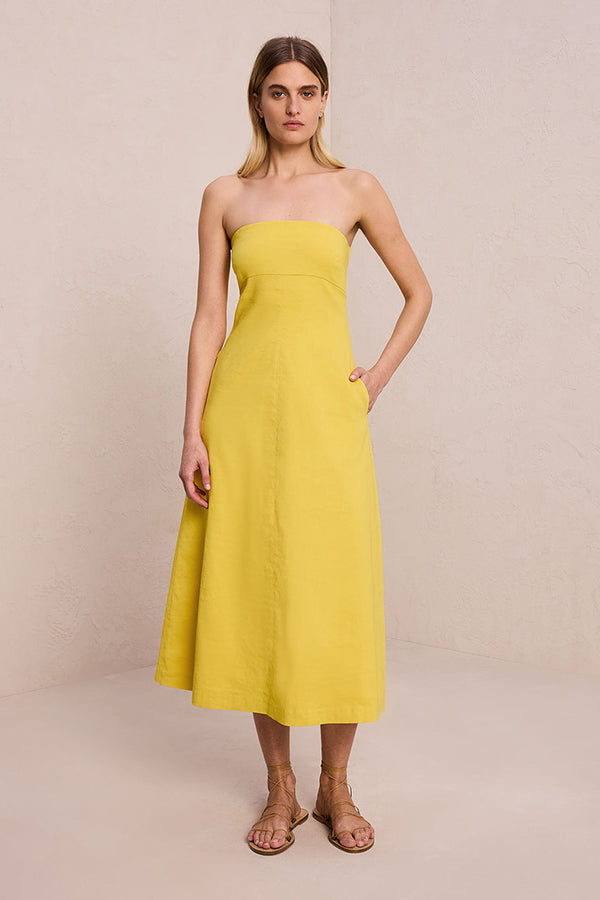 Ellis Strapless Linen Dress
