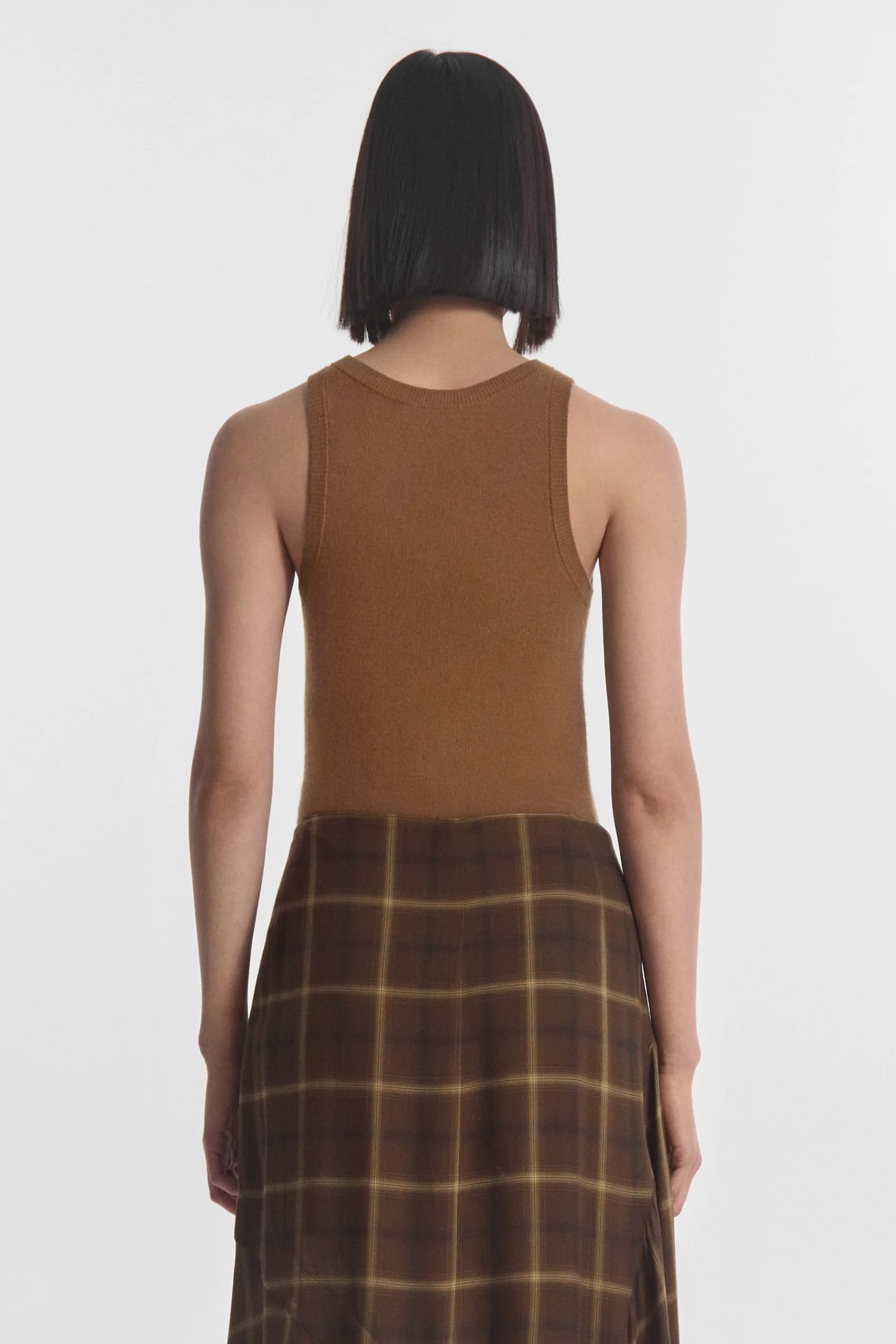 Tank Top in Fine Cashmere, Ginger
