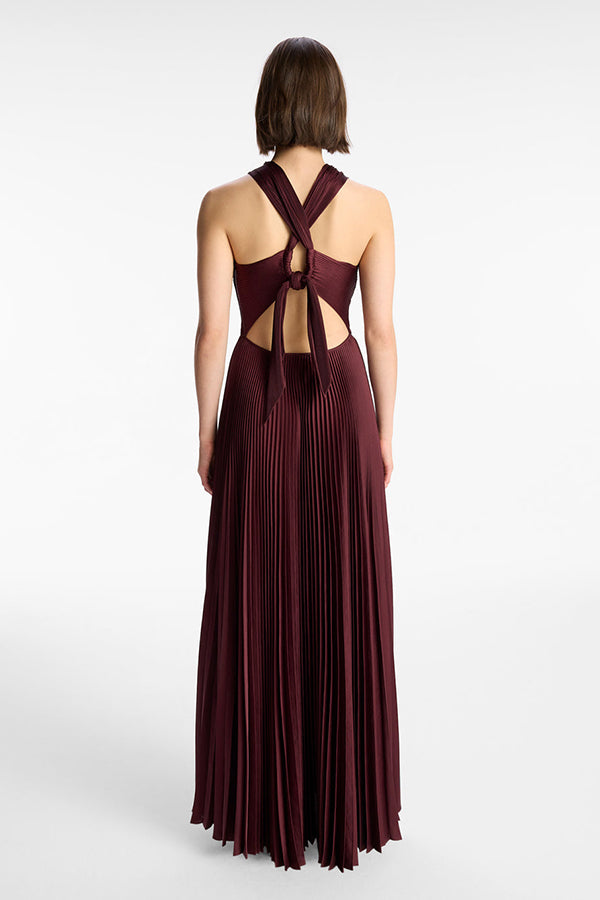 Athena Satin Pleated Dress