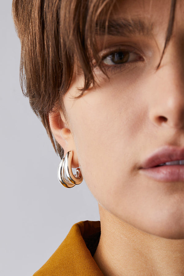 Florence Earrings, Silver
