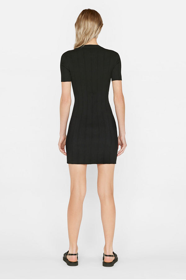 Mixed Rib Cutout Mini Dress