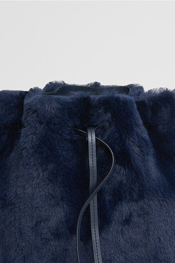 Vegan Fur Mini Bucket Bag