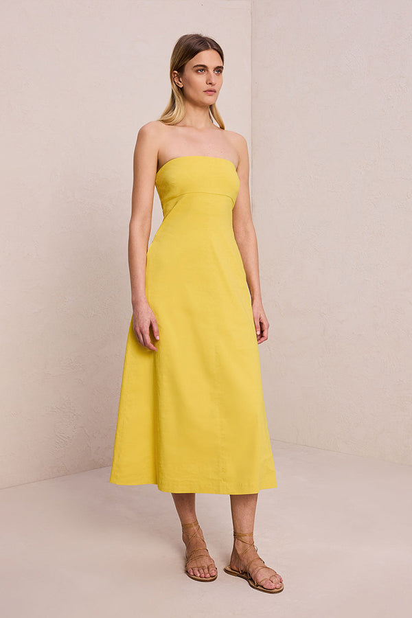 Ellis Strapless Linen Dress