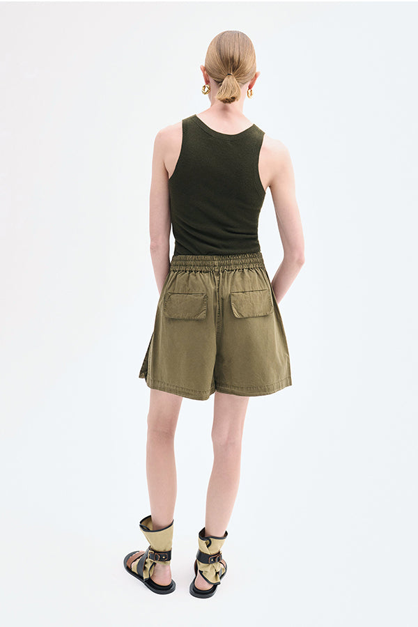 Fitted Tank in Fine Cashmere, Olive