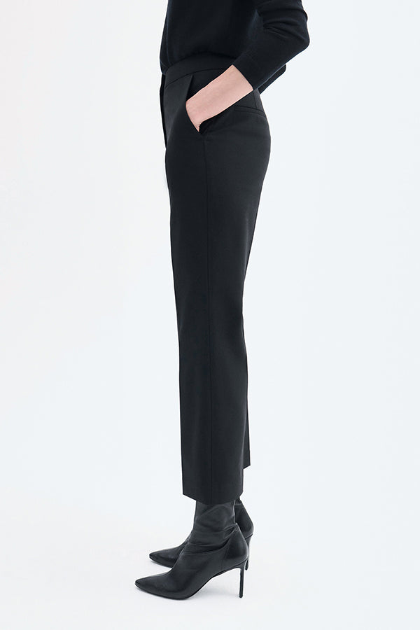 Cropped Cigarette Trouser in Virgin Wool