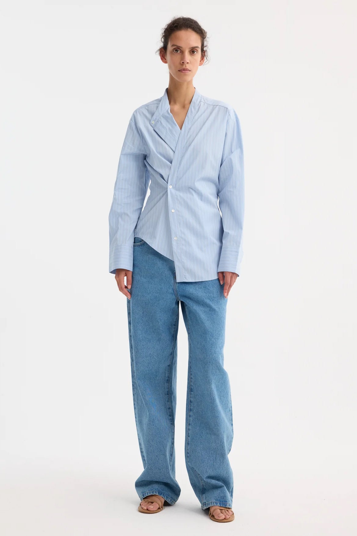 Overlap Striped Shirt
