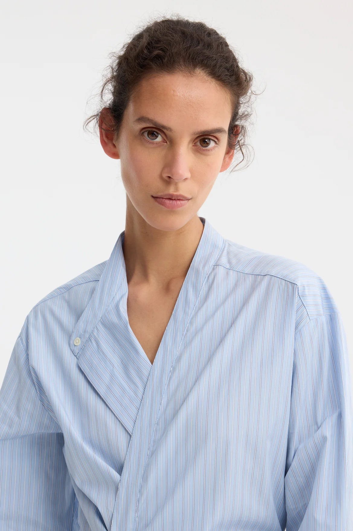 Overlap Striped Shirt