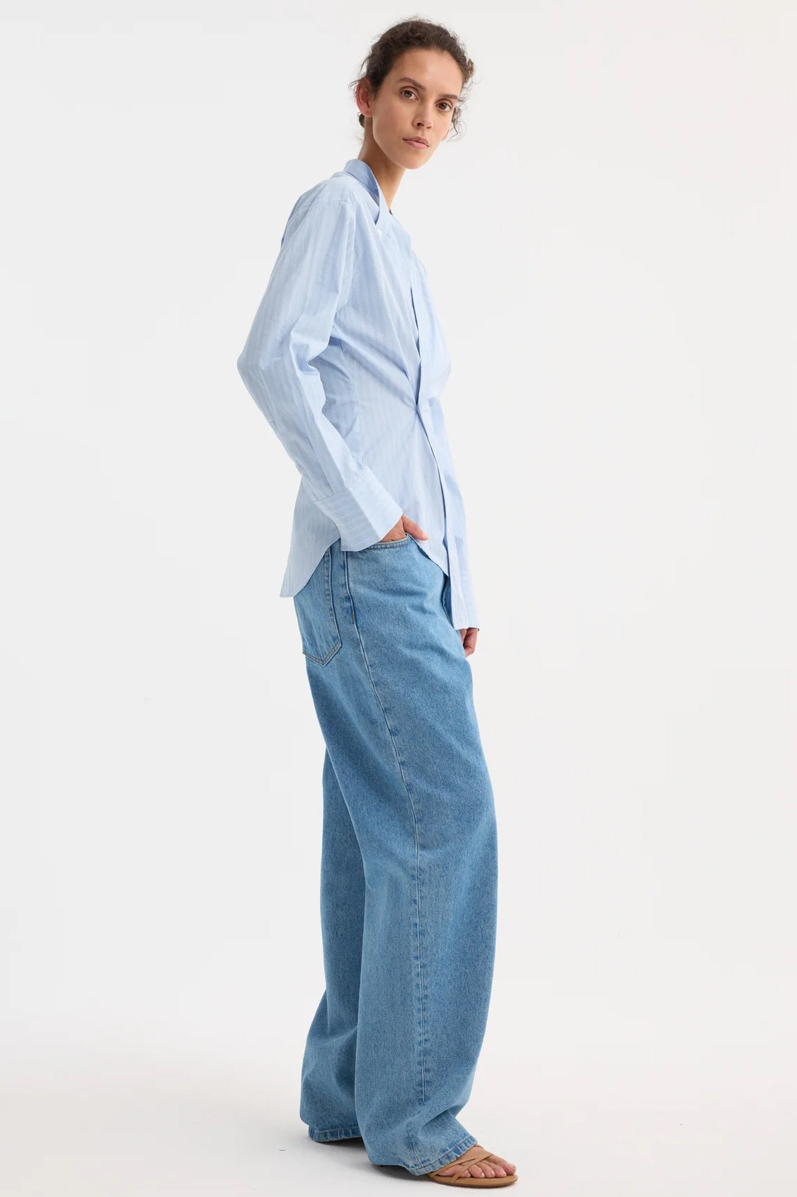 Overlap Striped Shirt