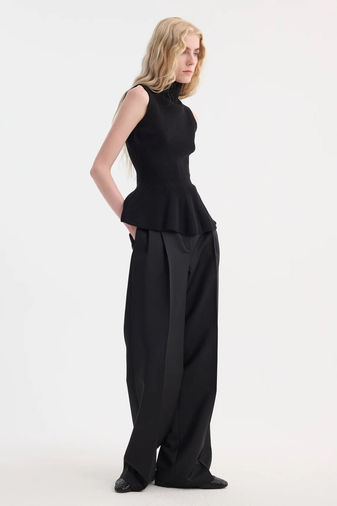 Sculptural Sleeveless Knitted Top