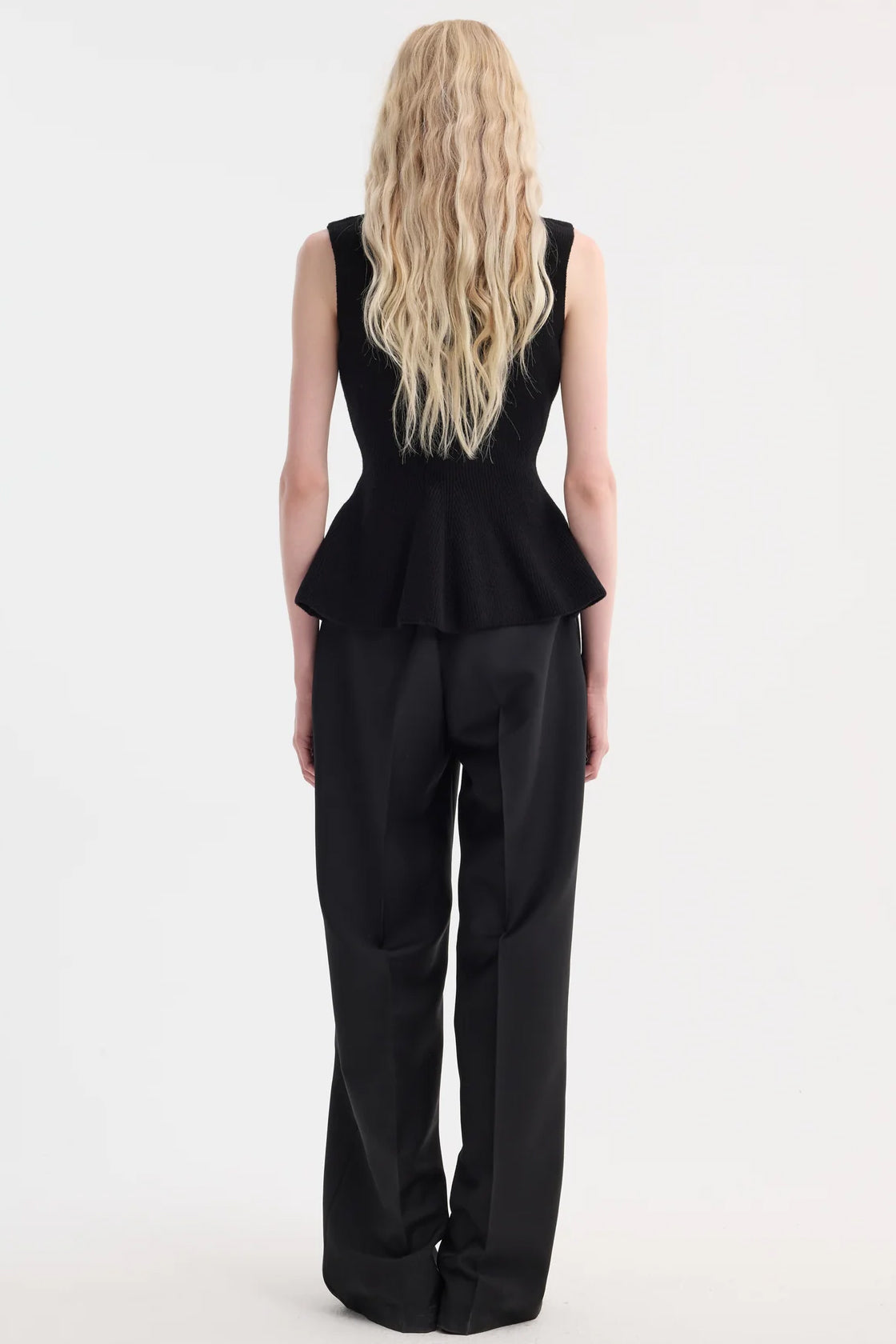 Sculptural Sleeveless Knitted Top