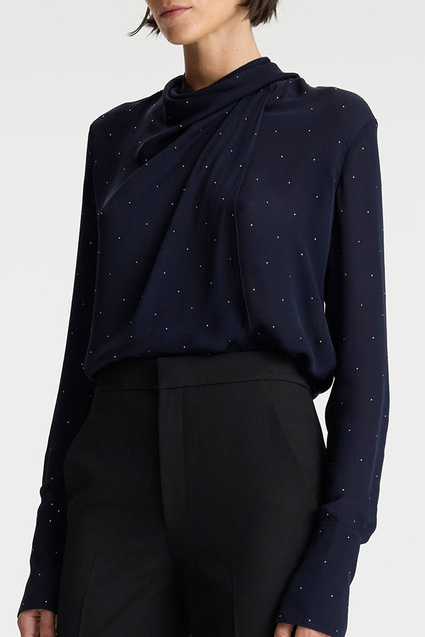 Luna Embellished Silk Top