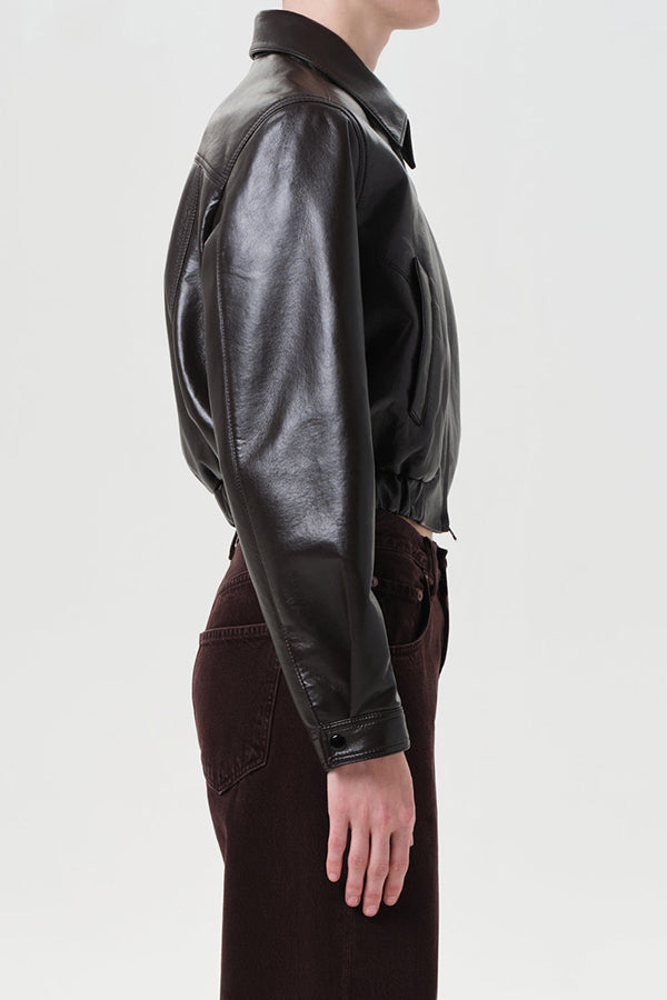 Essie Recycled Leather Cropped Jacket