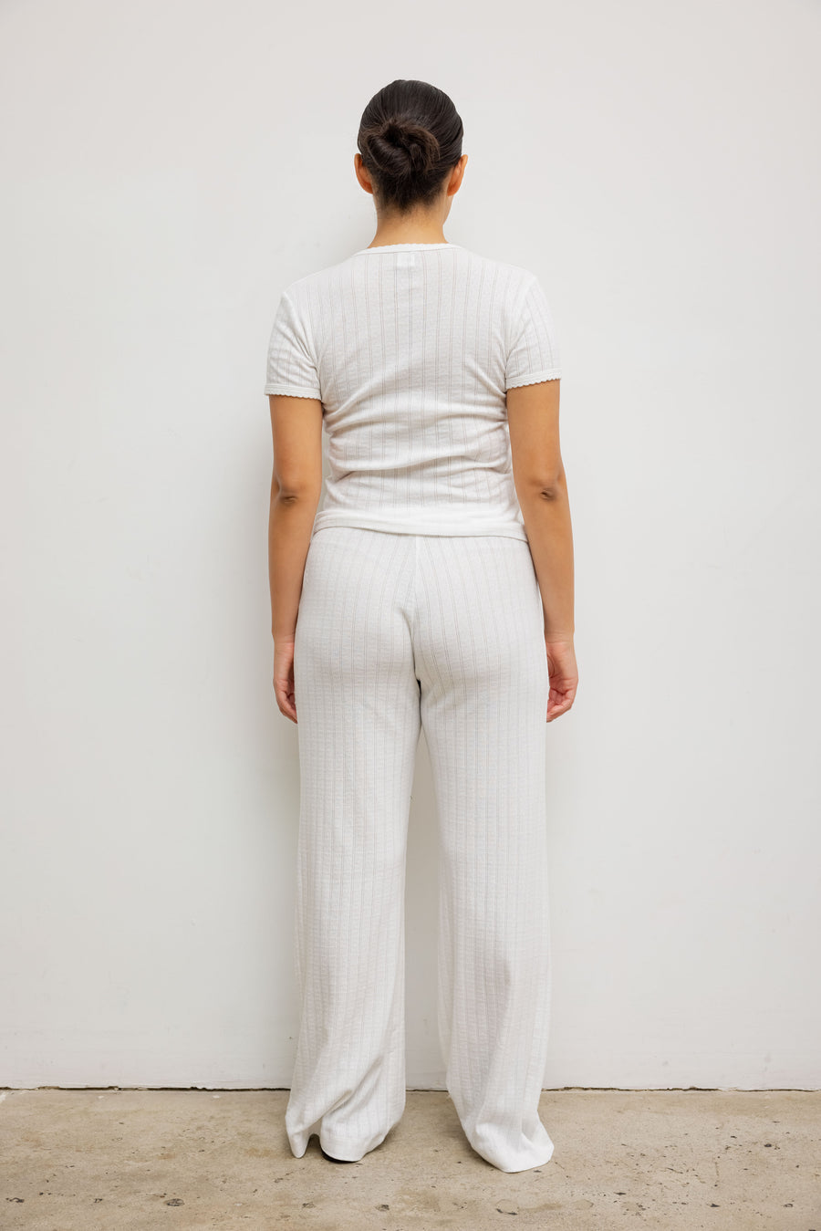 Pointelle Slim Fit Tee, White