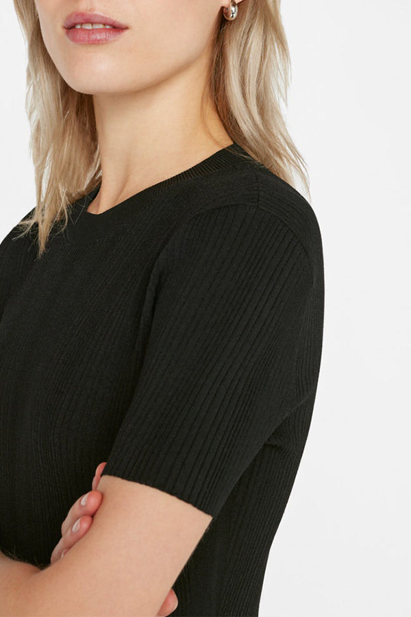 Mixed Rib Cutout Mini Dress