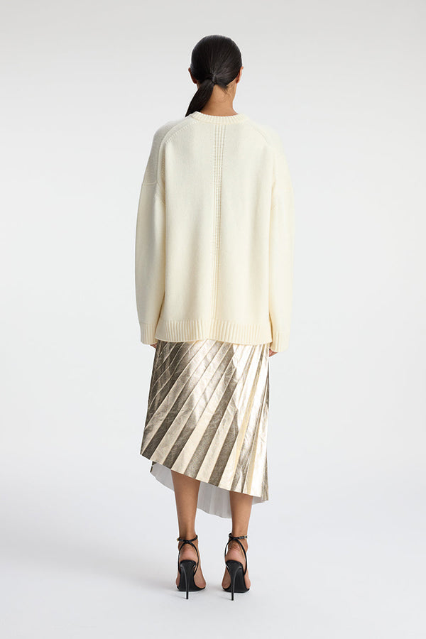 Tori Metallic Vegan Leather Skirt
