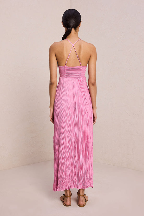 Angelina Satin Pleated Dress