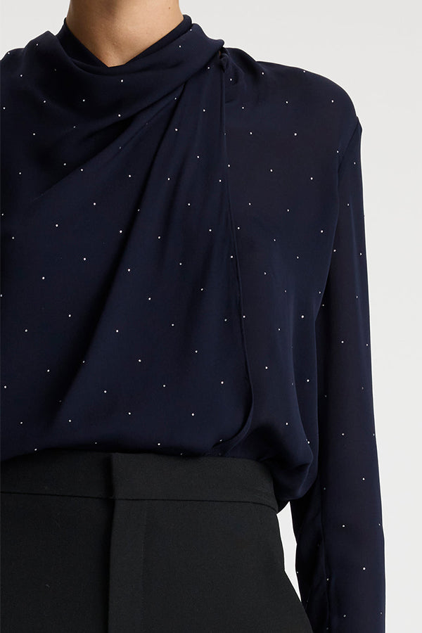 Luna Embellished Silk Top