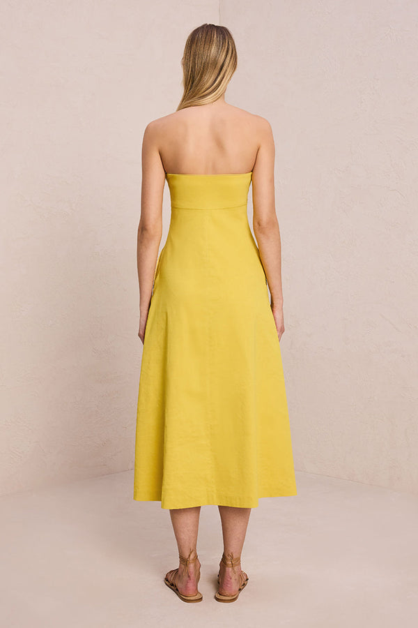 Ellis Strapless Linen Dress
